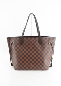 Louis Vuitton Neverfull Damier Ebene MM Rose Ballerina Lining in Coated  Canvas with Gold-tone - US