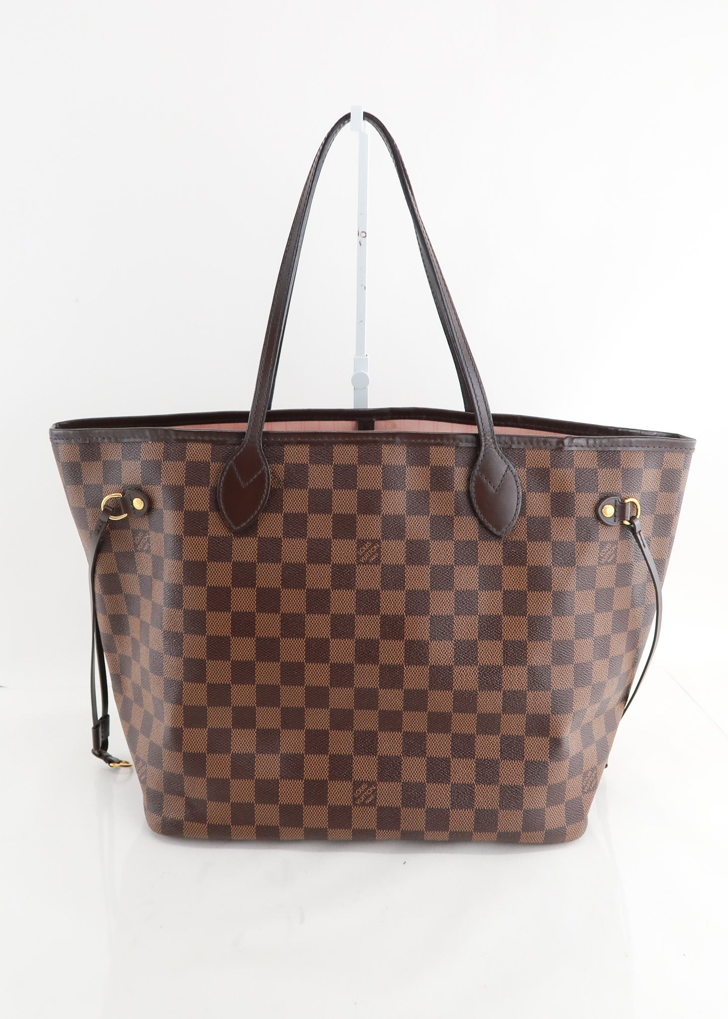 Louis Vuitton Ebene Neverfull MM Tote and Pouch Set with Rose