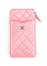Load image into Gallery viewer, Chanel Caviar Iridescent Pink Flat Wallet
