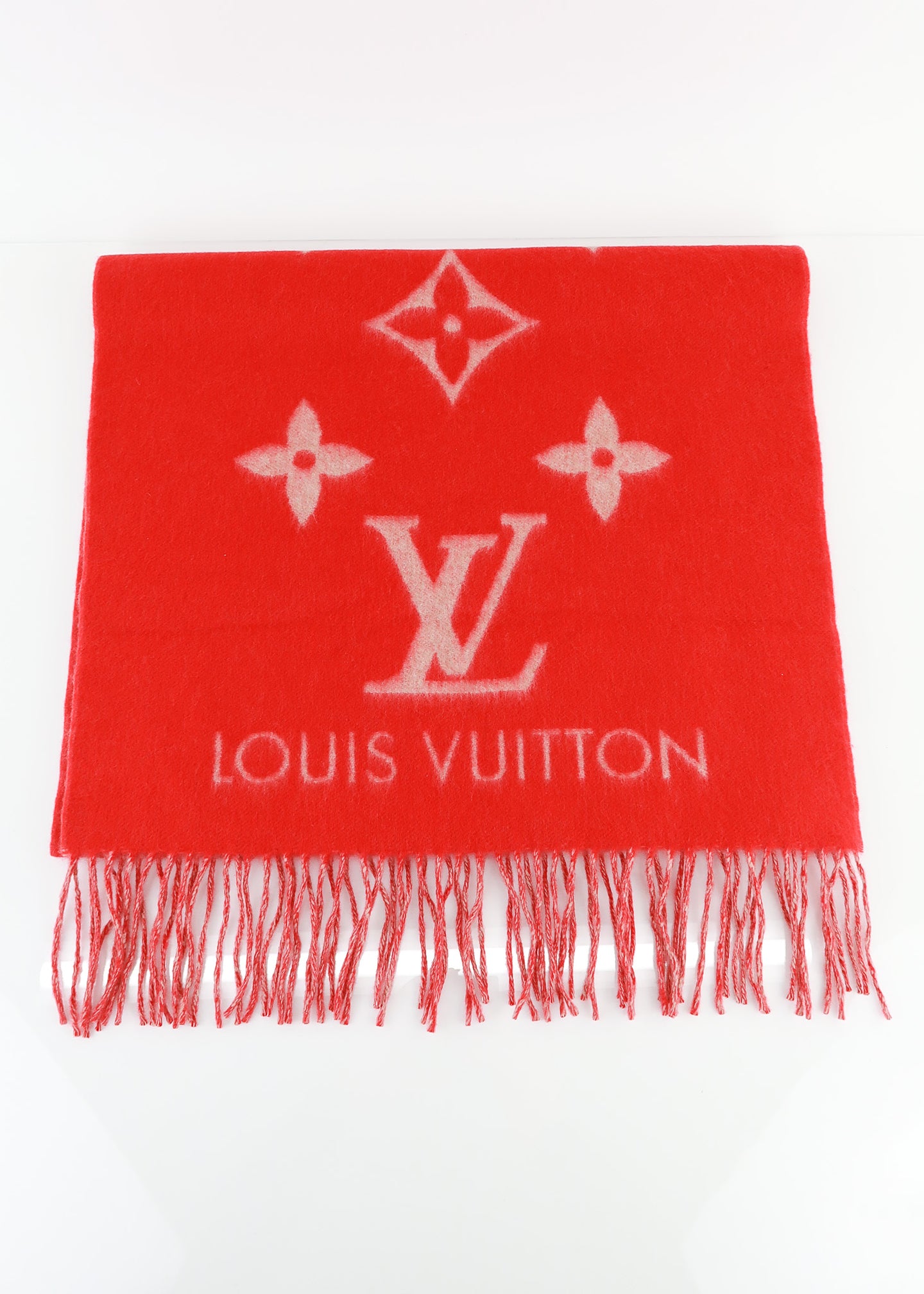 Louis Vuitton Red Cashmere Reykjavik Scarf