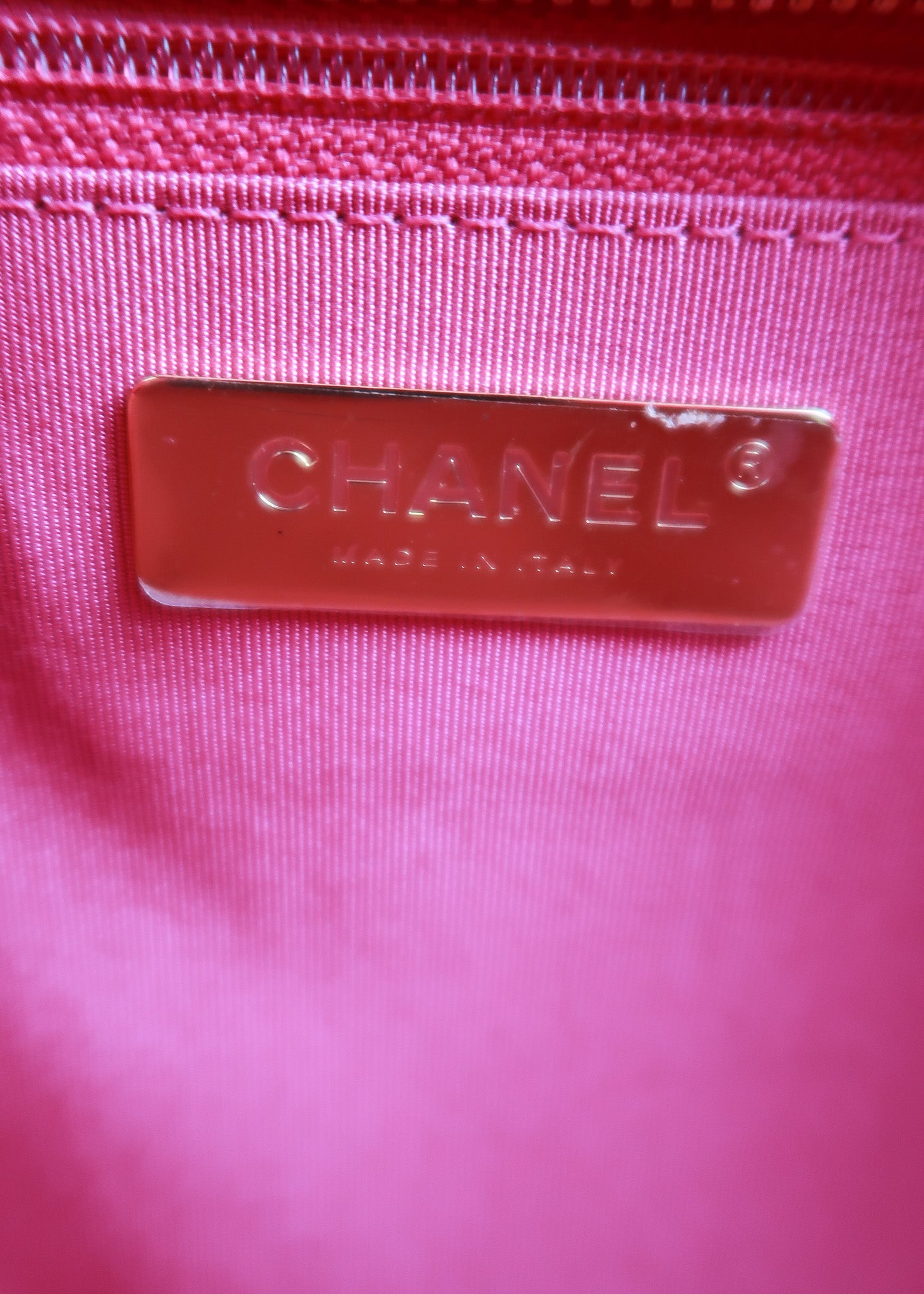 Chanel Giant Logo Shopping Bag Quilted Tweed Large Pink – DAC