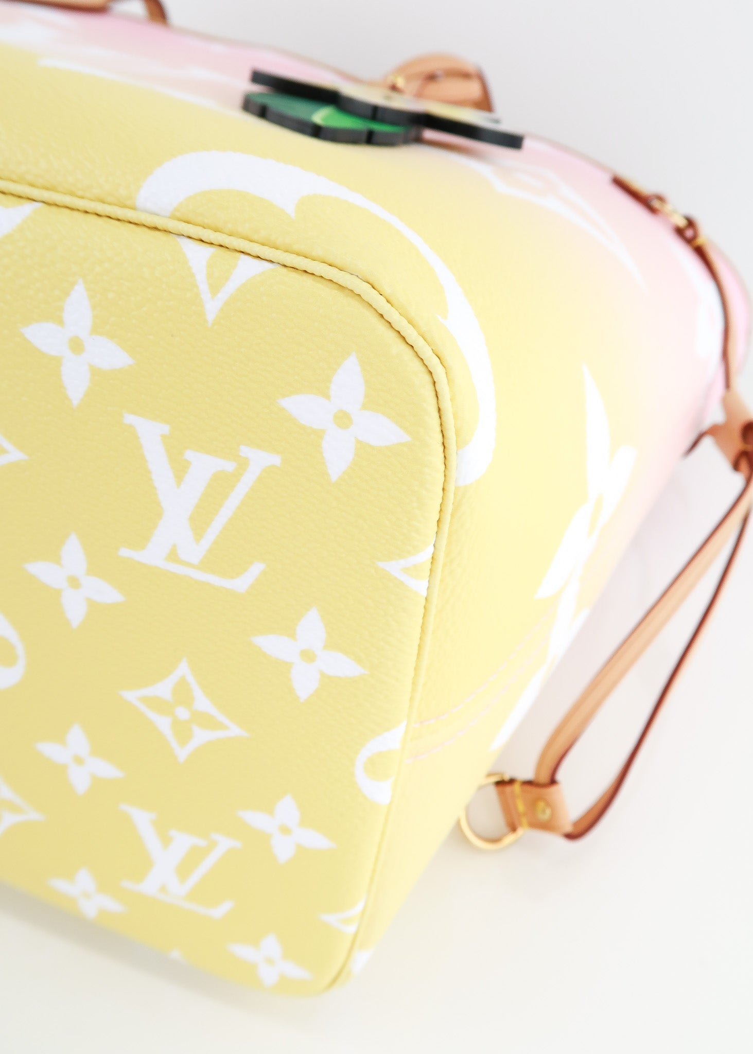 Louis Vuitton Light Pink And Yellow Giant Monogram Coated Canvas By The  Pool Neverfull MM Gold Hardware Available For Immediate Sale At Sotheby's