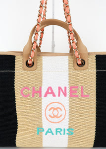 Chanel Deauville Large Raffia Stripe