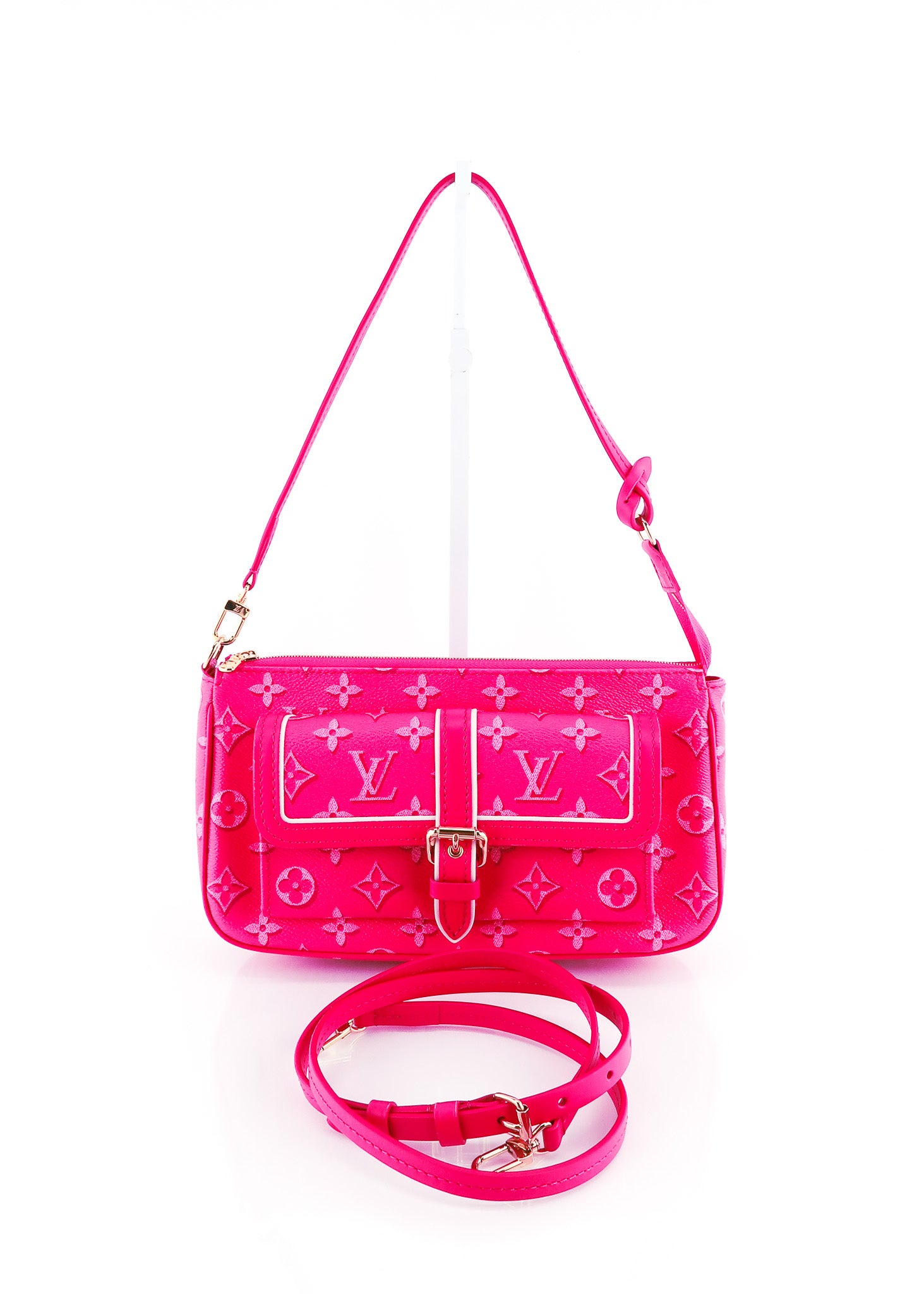 J02465 Louis Vuitton Monogram Adjustable Strap BANDOULIÈRE-Pink