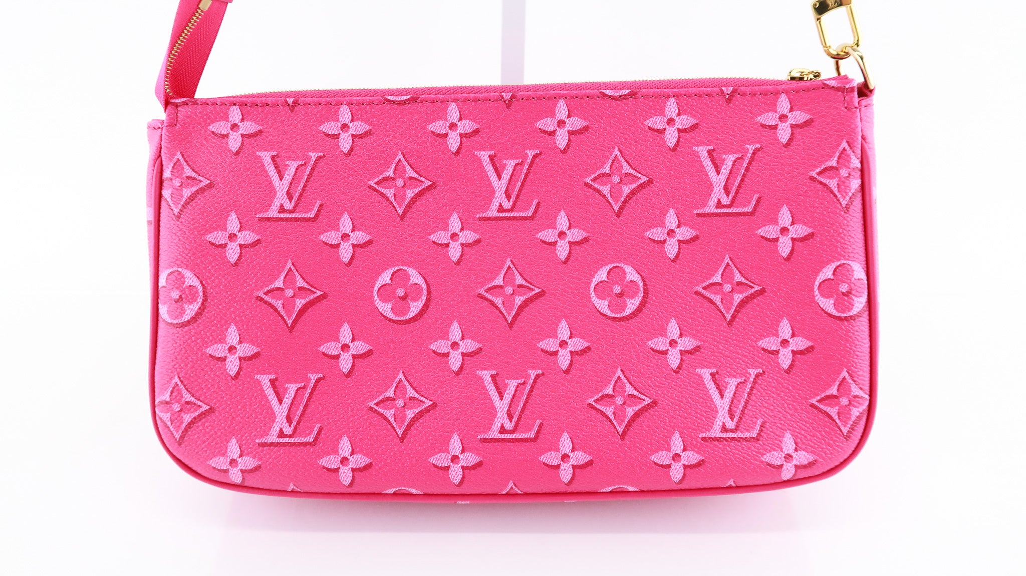 Louis Vuitton Félicie Pochette Monogram Canvas Fuchsia Pink – Coco