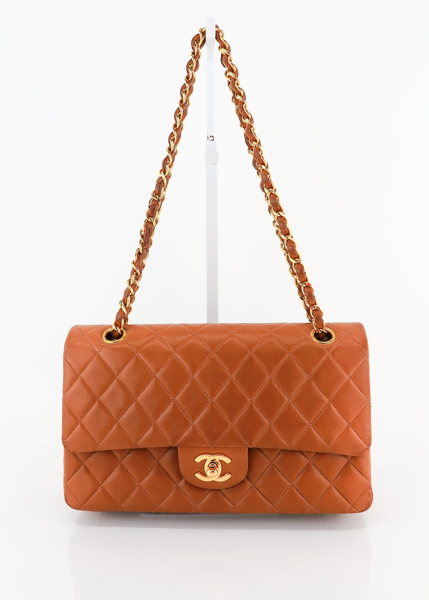 Chanel Lambskin Quilted Medium Double Flap Tan