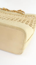 Load image into Gallery viewer, Chanel Triple Coco Lambskin Straw Tote Beige