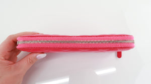 Chanel Lambskin Zippy Wallet Bright Pink