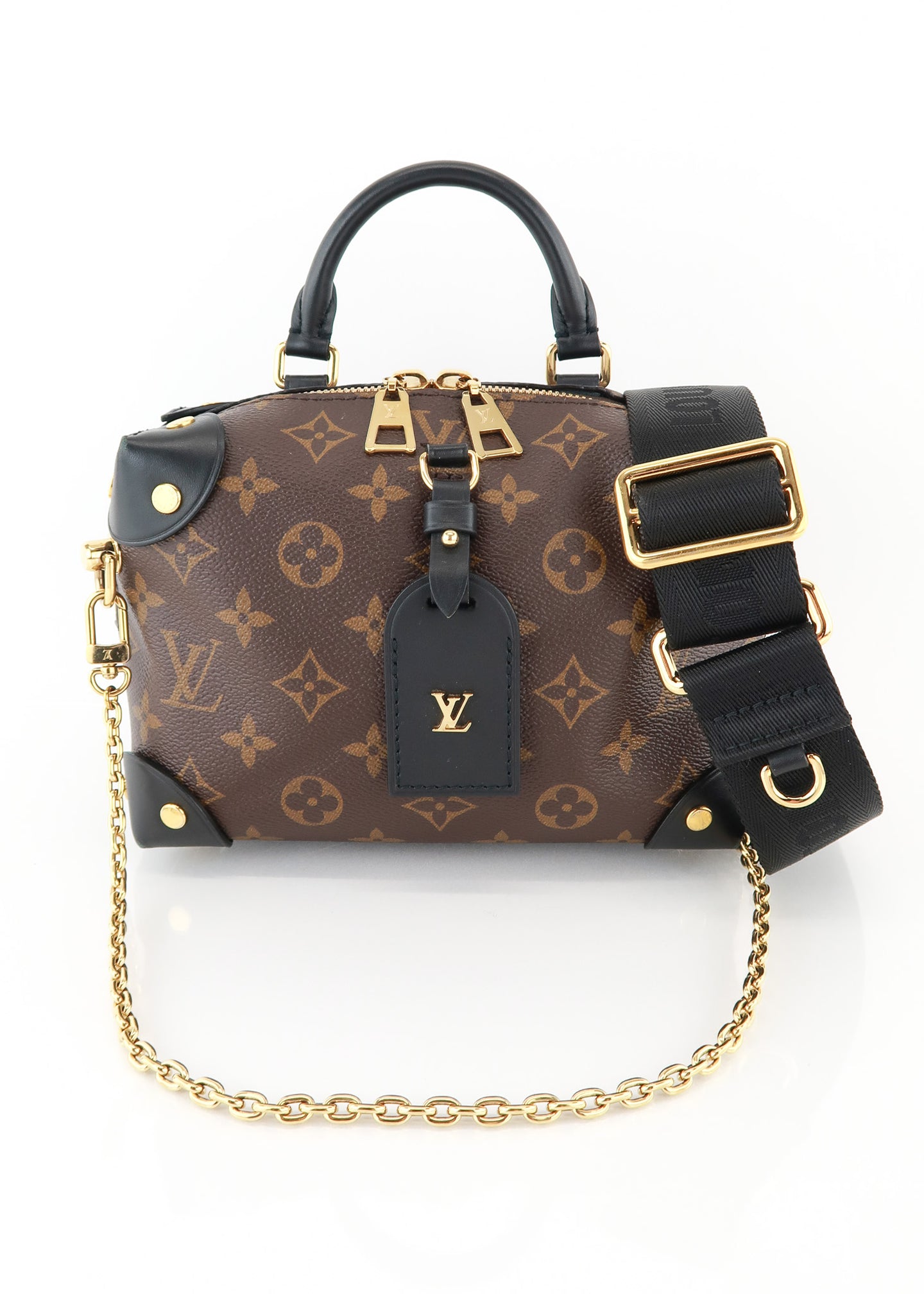 Louis Vuitton - Authenticated Petite Malle Souple Handbag - Leather Black for Women, Very Good Condition