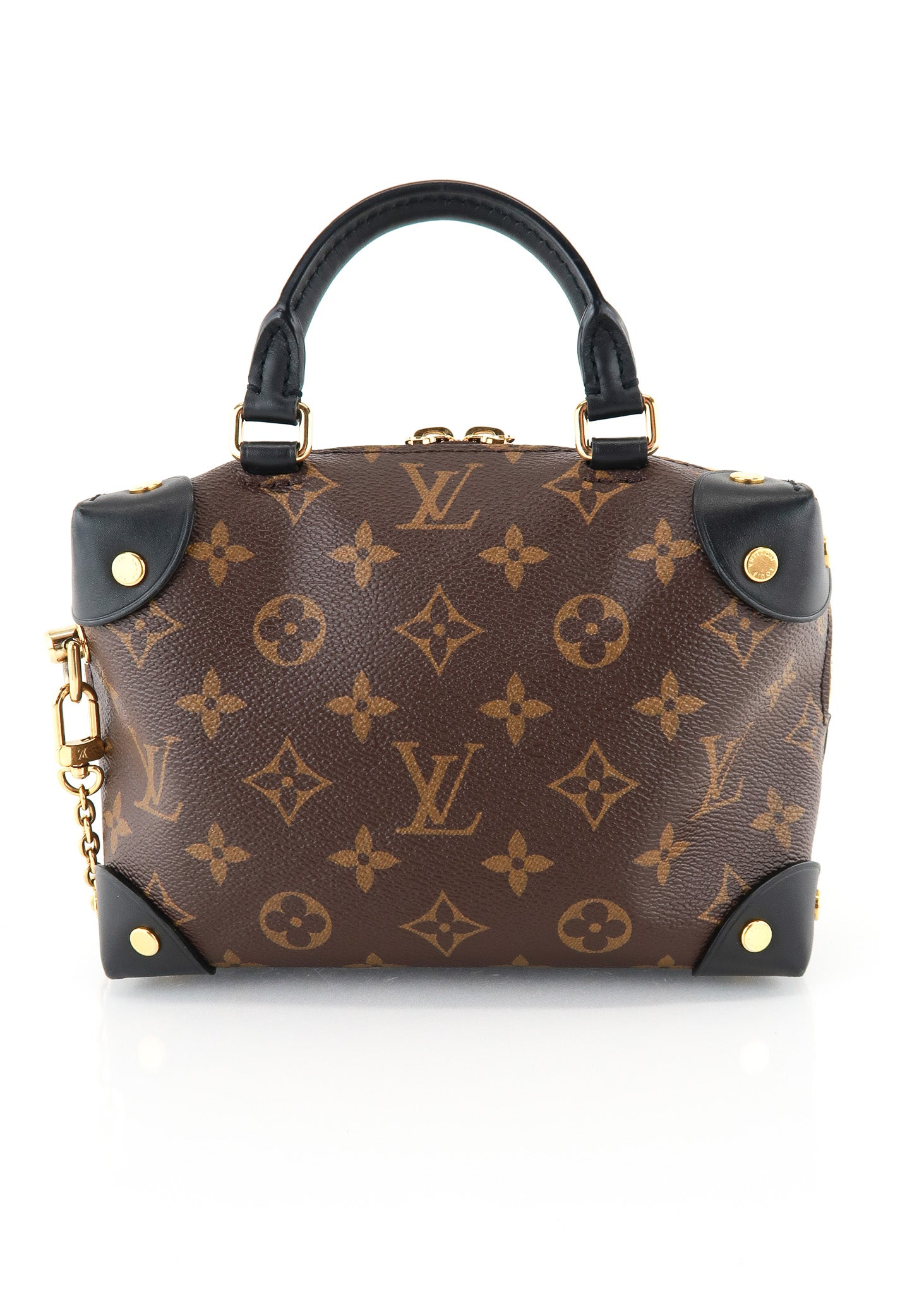 Louis+Vuitton+Petite+Malle+Souple+Satchel+PM+Black+Leather for sale online