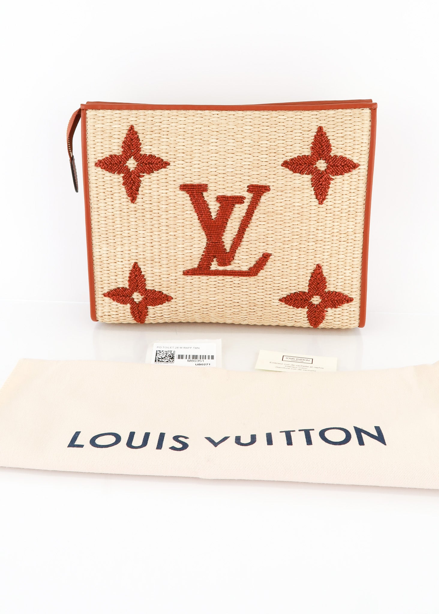 Louis Vuitton LV Monogram Raffia Poche Toilette 26 (Limited