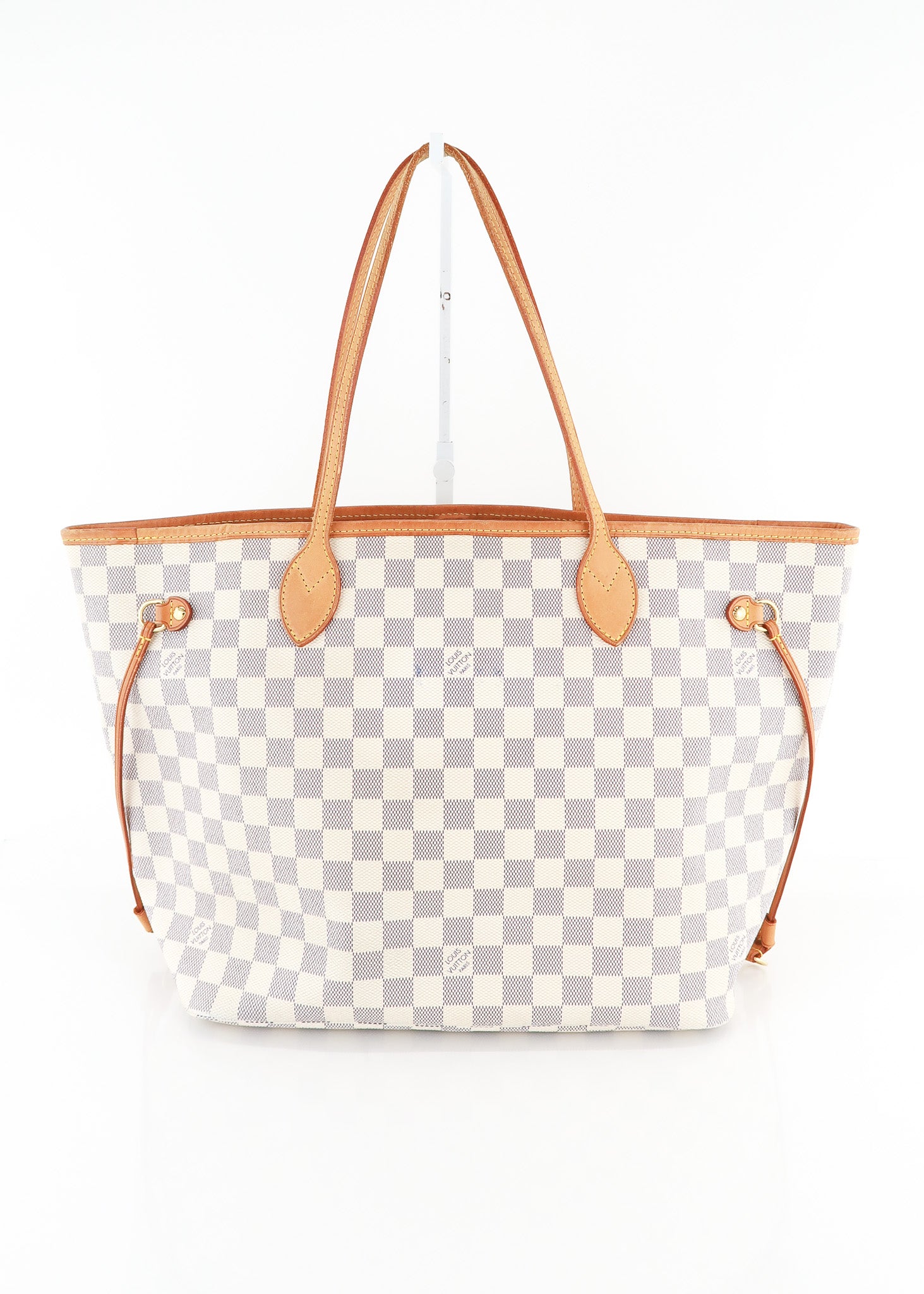 Authentic Louis Vuitton Damier Azur Neverfull MM Tote Bag N51107 Used F/S