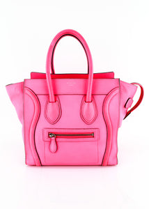 Celine Mini Luggage Neon Pink