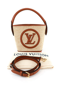 Louis Vuitton Petit Bucket Black in Synthetic Raffia/Cowhide