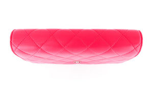 Chanel Lambskin Quilted Wallet on a Chain Pink
