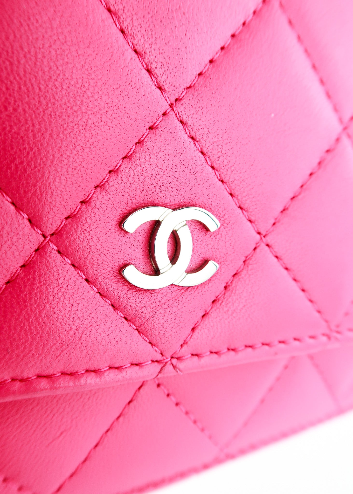 Chanel Wallet (hot pink inside)  Wallet fashion, Calfskin chanel, Chanel  fashion show