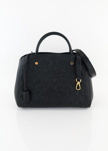 Louis Vuitton Montaigne BB in Noir Empreinte Leather, Luxury, Bags
