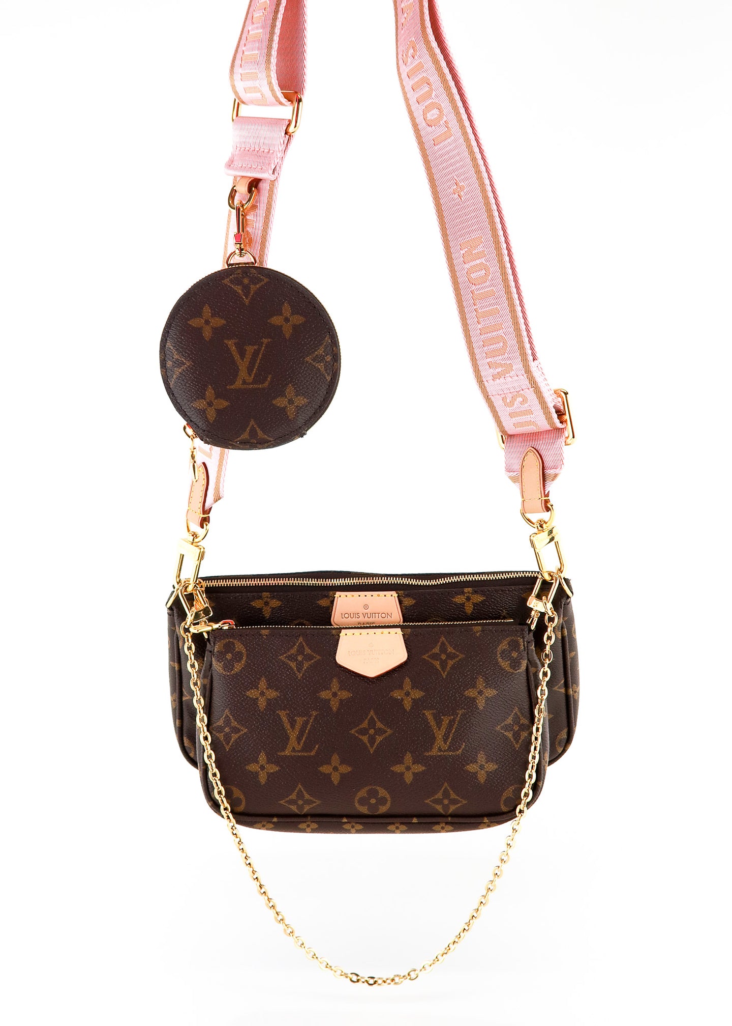 Louis Vuitton, Bags, Sold Louis Vuitton Multi Pouchette Pink Strap Bag