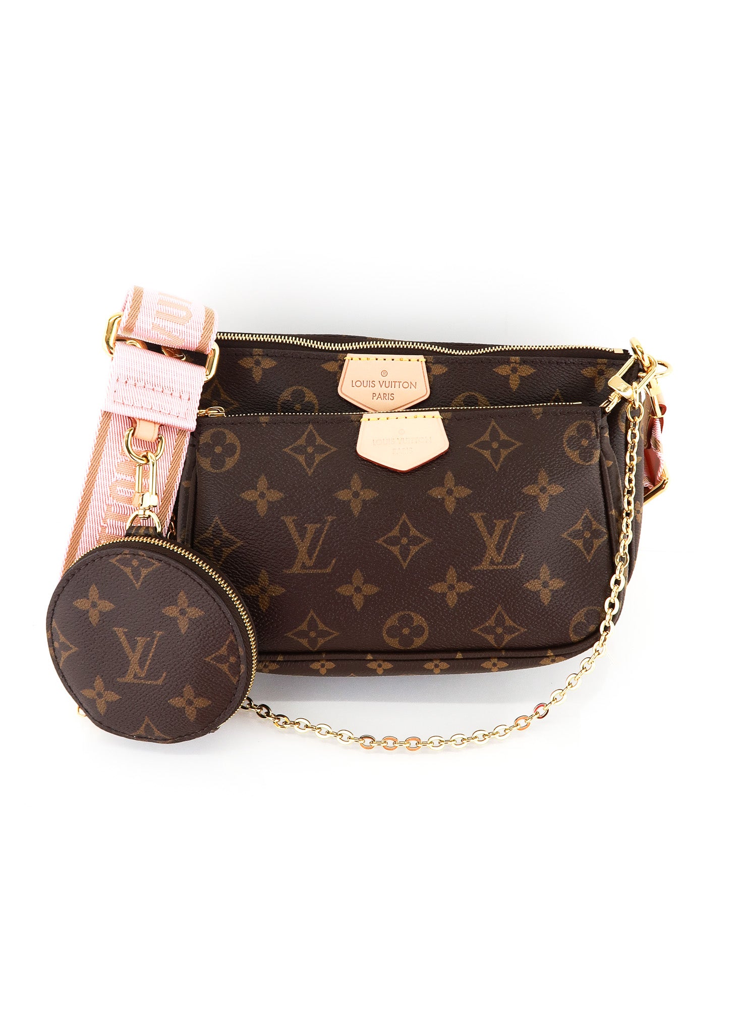 Louis Vuitton Pink And Monogram Coated Canvas Multi-Pochette
