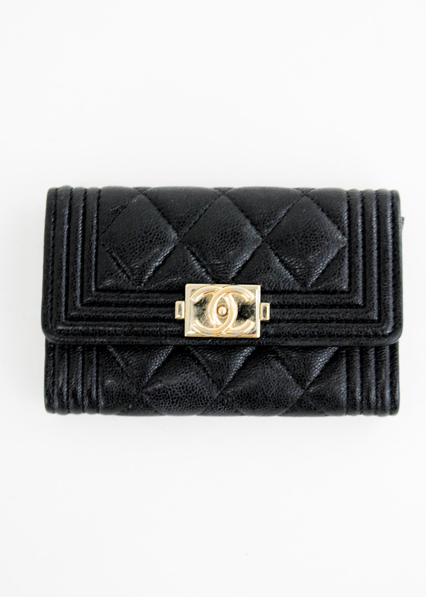 Chanel Compact Boy Wallet Black