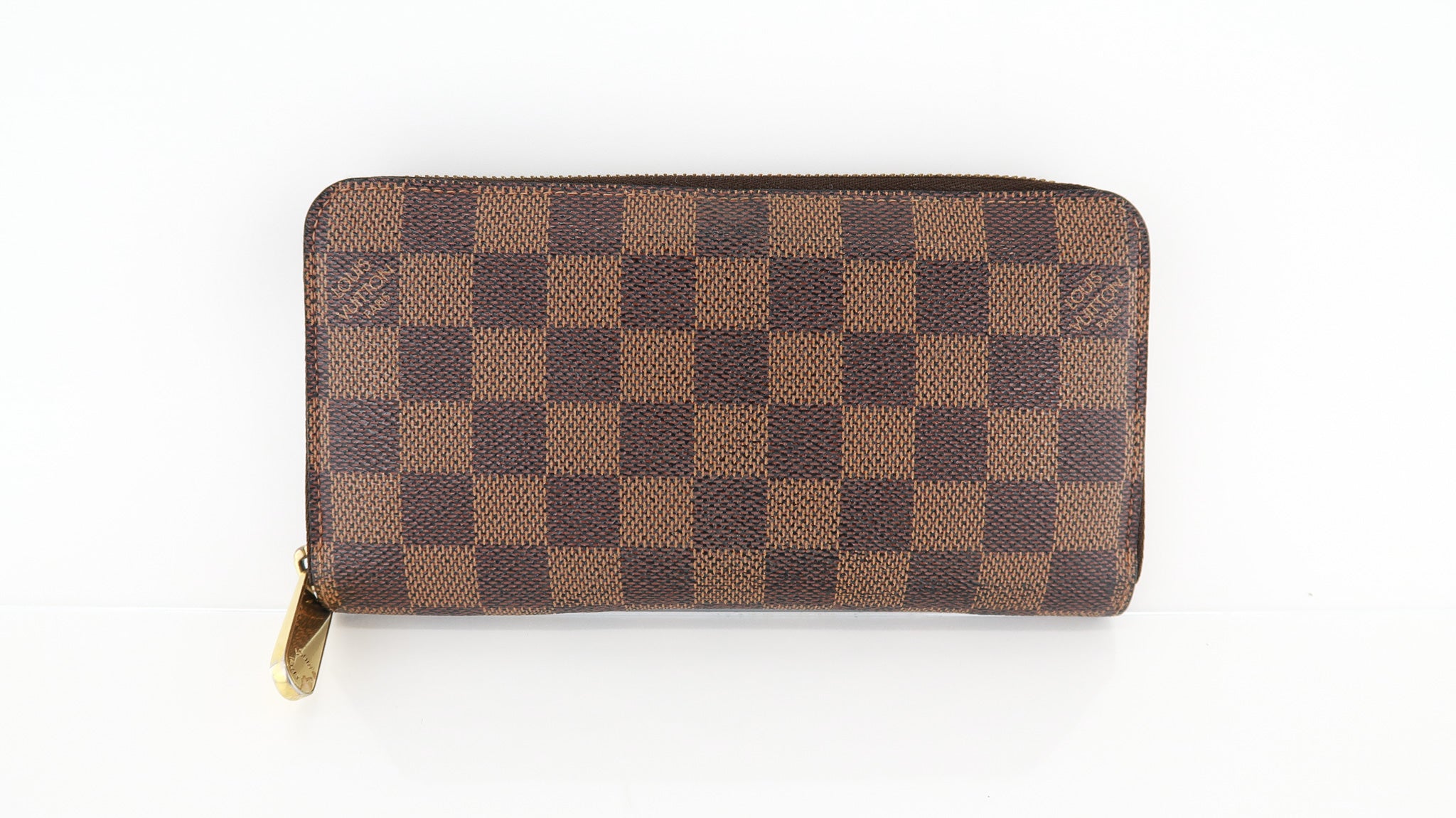 Authentic Louis Vuitton Damier Azur full size zip around wallet on