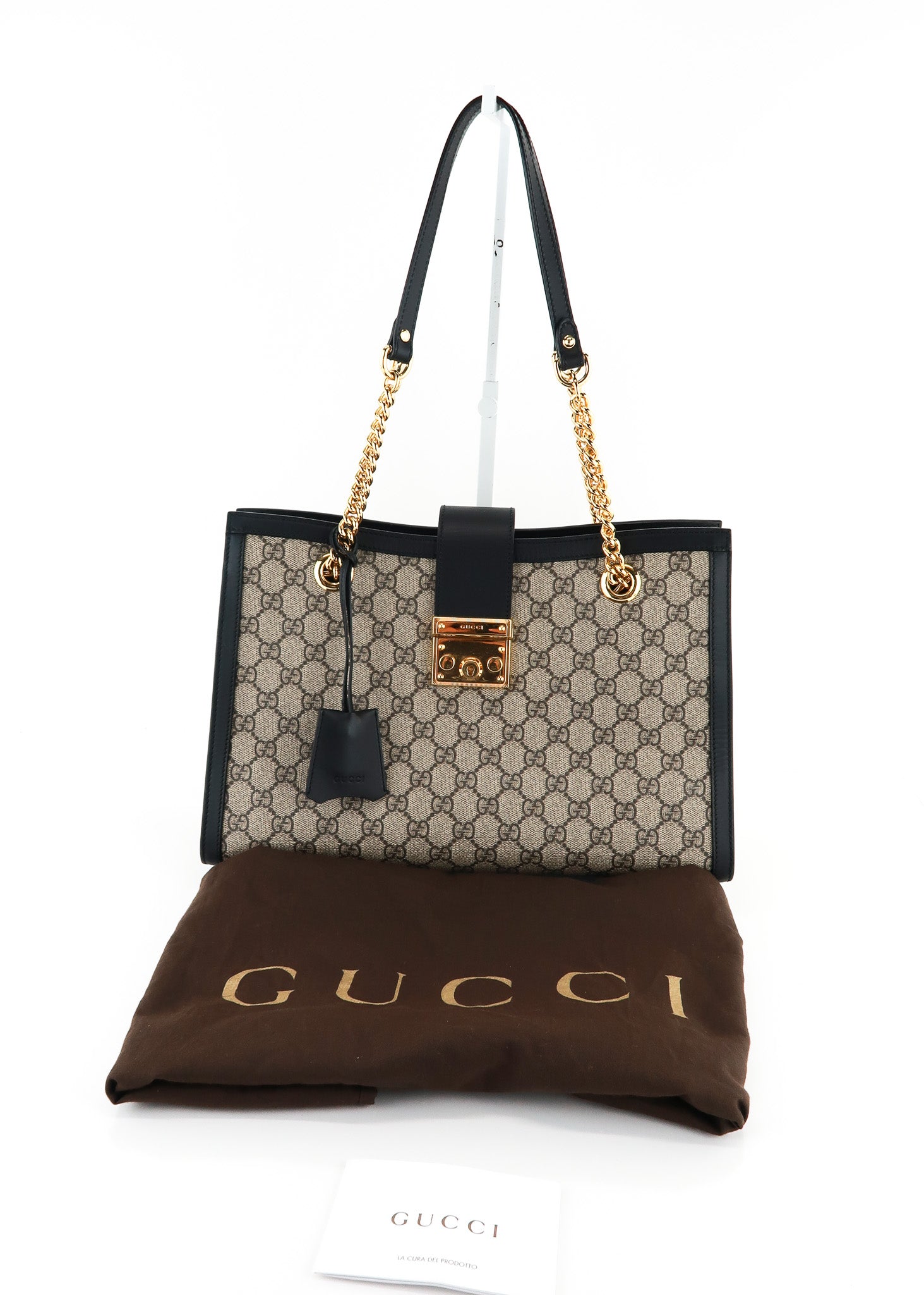 Gucci Supreme Padlock Medium Shoulder Bag Black – DAC