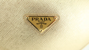 Prada - Platino Saffiano Leather Triangle Pouch Bag