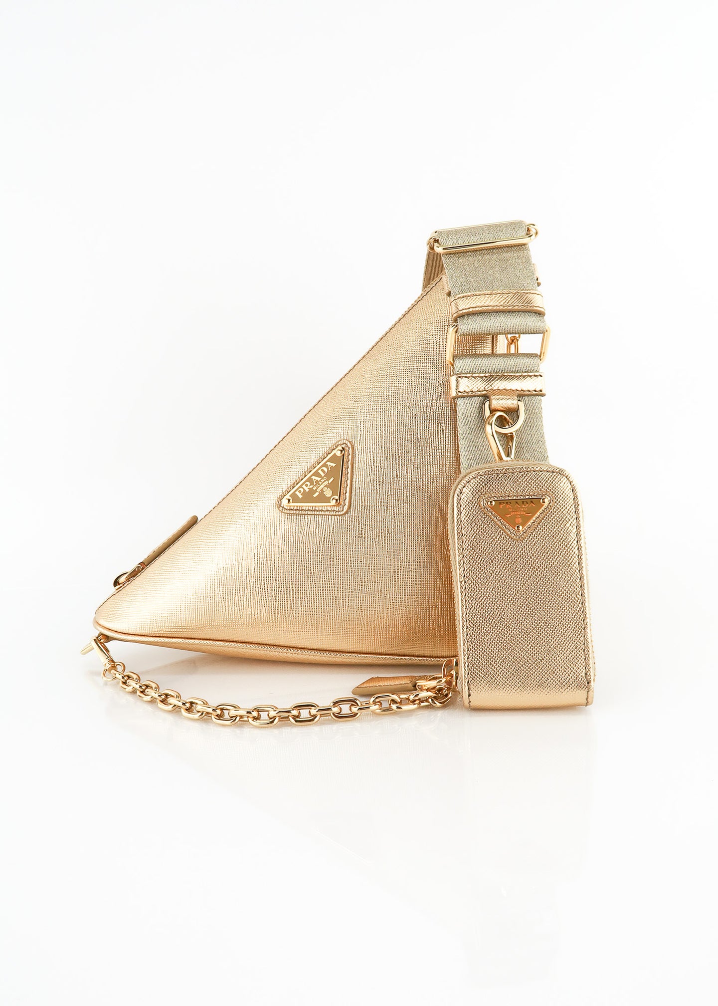 triangle Saffiano-leather shoulder bag, Prada