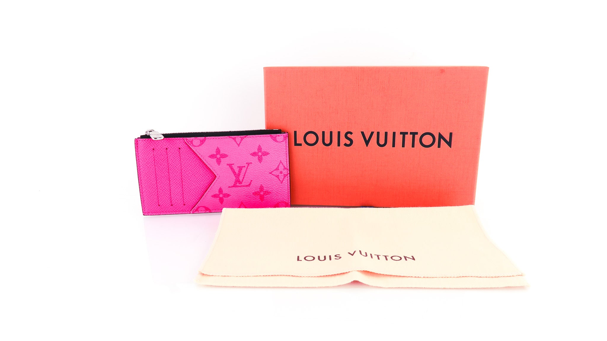 Louis Vuitton Coin Card Holder in Fuschia Pink Taigarama Monogram - SOLD