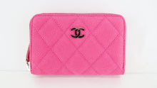 Load image into Gallery viewer, Chanel Matte Caviar Zippy Coin Wallet Neon Pink
