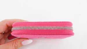 Chanel Matte Caviar Zippy Coin Wallet Neon Pink