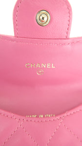 Chanel Caviar Mattlasse Card Coin Pink