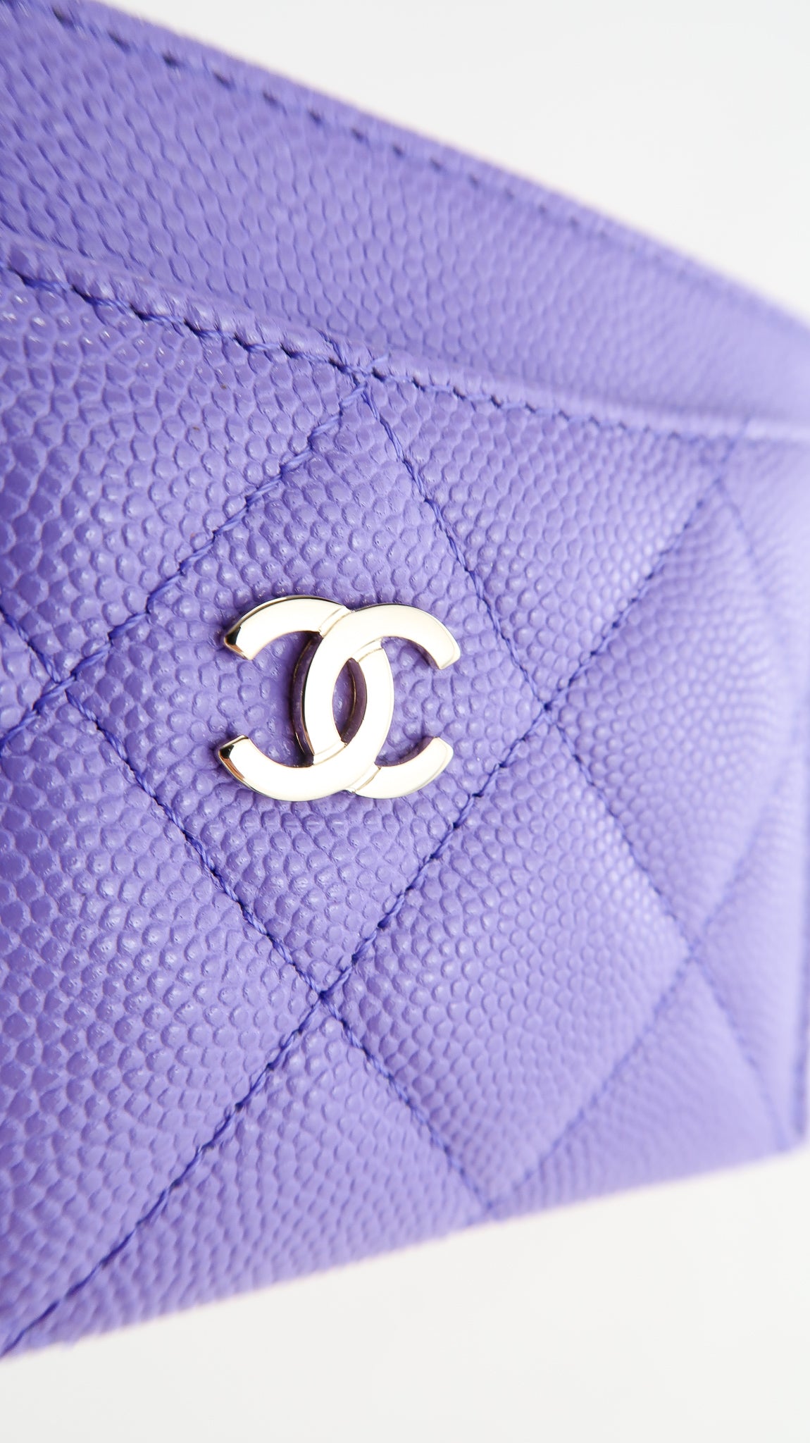 CHANEL 23B Purple Caviar Zippy Card Holder Wallet Light Gold Hardware –  AYAINLOVE CURATED LUXURIES