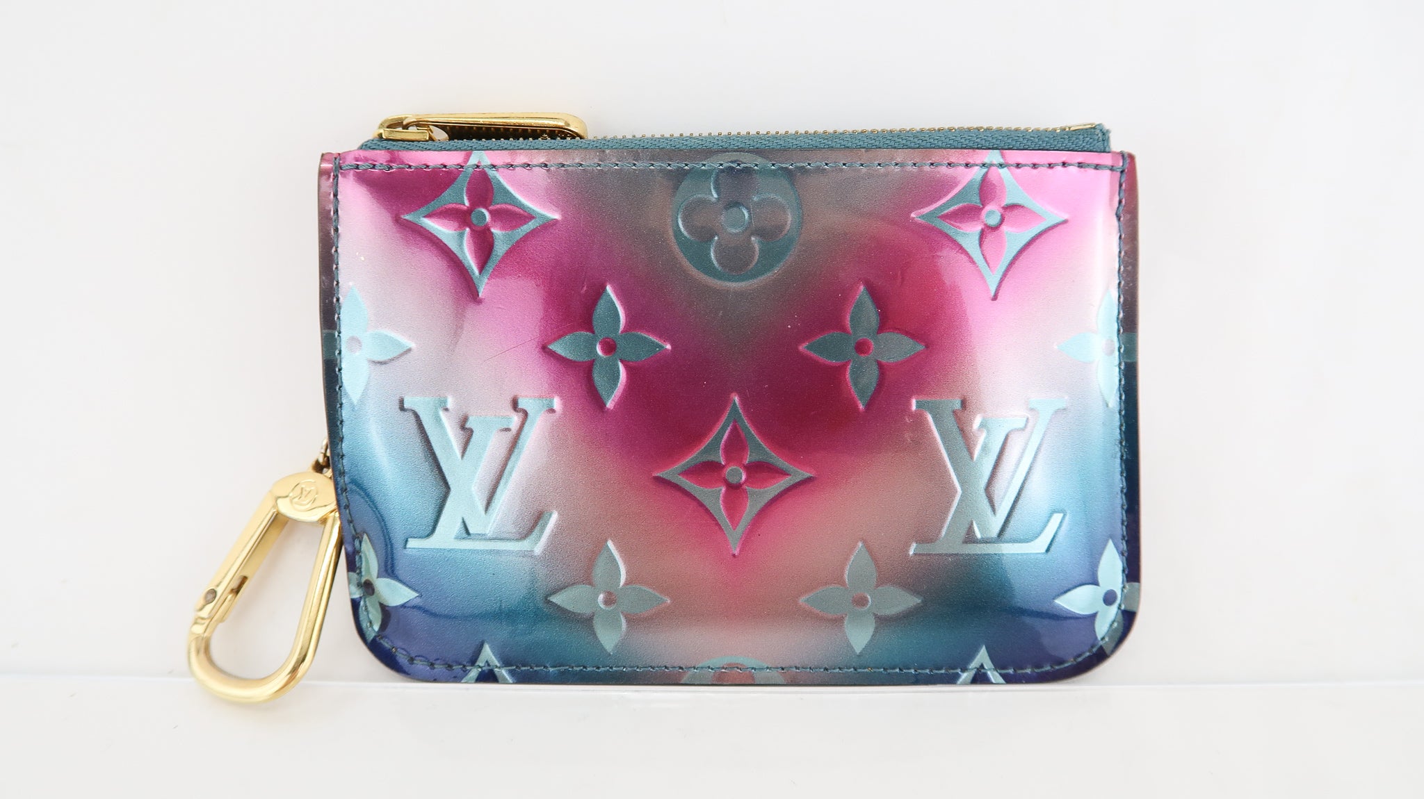 Louis Vuitton Metallic Vernis Card Holder Blue & Pink – DAC