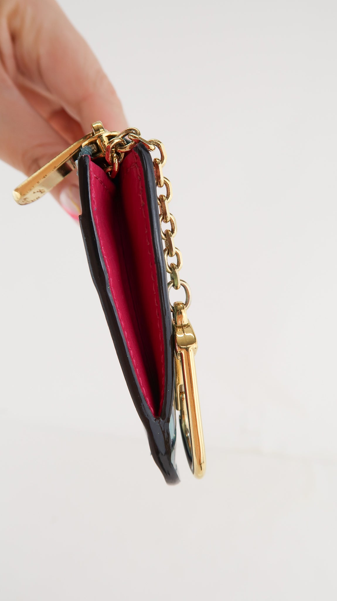 Louis Vuitton Key Pouch Monogram Vernis Metallic Blue/Pink in Patent Calf  Leather with Gold-tone - US