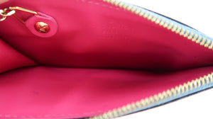 Louis Vuitton Monogram Metallic Vernis Key Pouch Case Pink Blue M90524 Auth