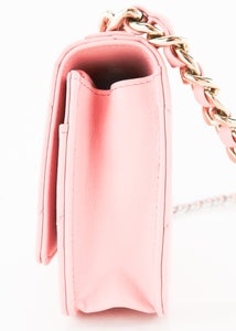 Chanel 19 Lambskin Wallet on Chain Light Pink