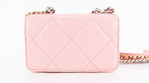 Chanel 19 Lambskin Wallet on Chain Light Pink