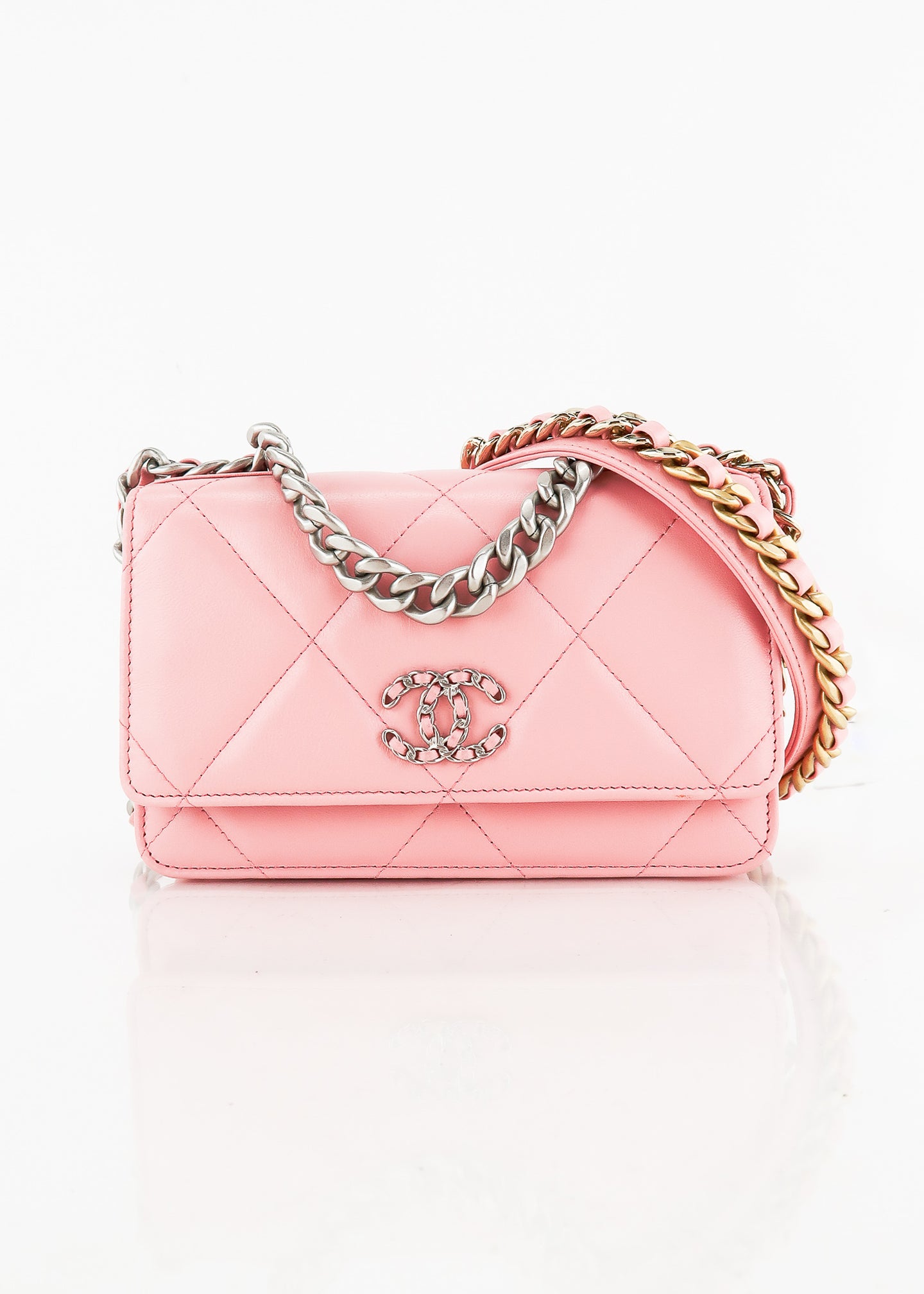 Chanel 19 Lambskin Wallet on Chain Light Pink – DAC