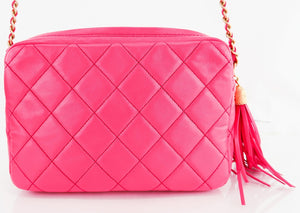 Chanel Matelasse Lambskin Camera Bag Pink