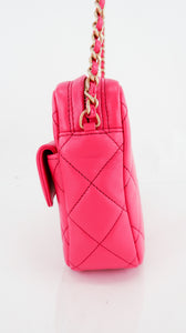 Chanel Matelasse Lambskin Camera Bag Pink