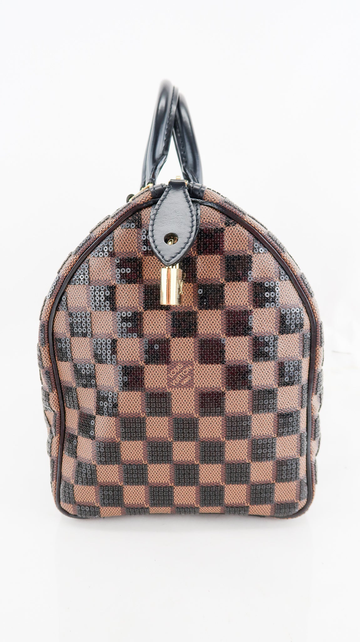 LOUIS VUITTON Damier Paillettes Speedy 30 with Navy Sequins For
