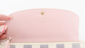 Louis Vuitton Damier Azur Emilie Wallet Pink