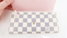 Load image into Gallery viewer, Louis Vuitton Damier Azur Emilie Wallet Pink
