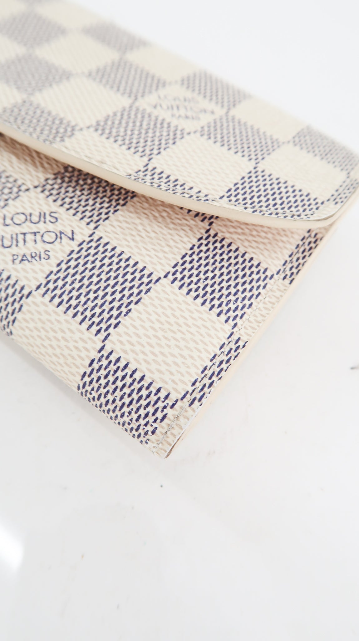 Louis Vuitton Emilie Damier Azur Wallet White/Purple Button