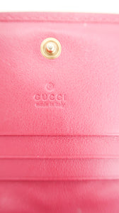Gucci Matelasse Marmont Velvet Love Card Wallet Pink