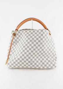 Louis Vuitton, Bags, Louis Vuitton Artsy Mm Damier Azur White Checkered  New Model