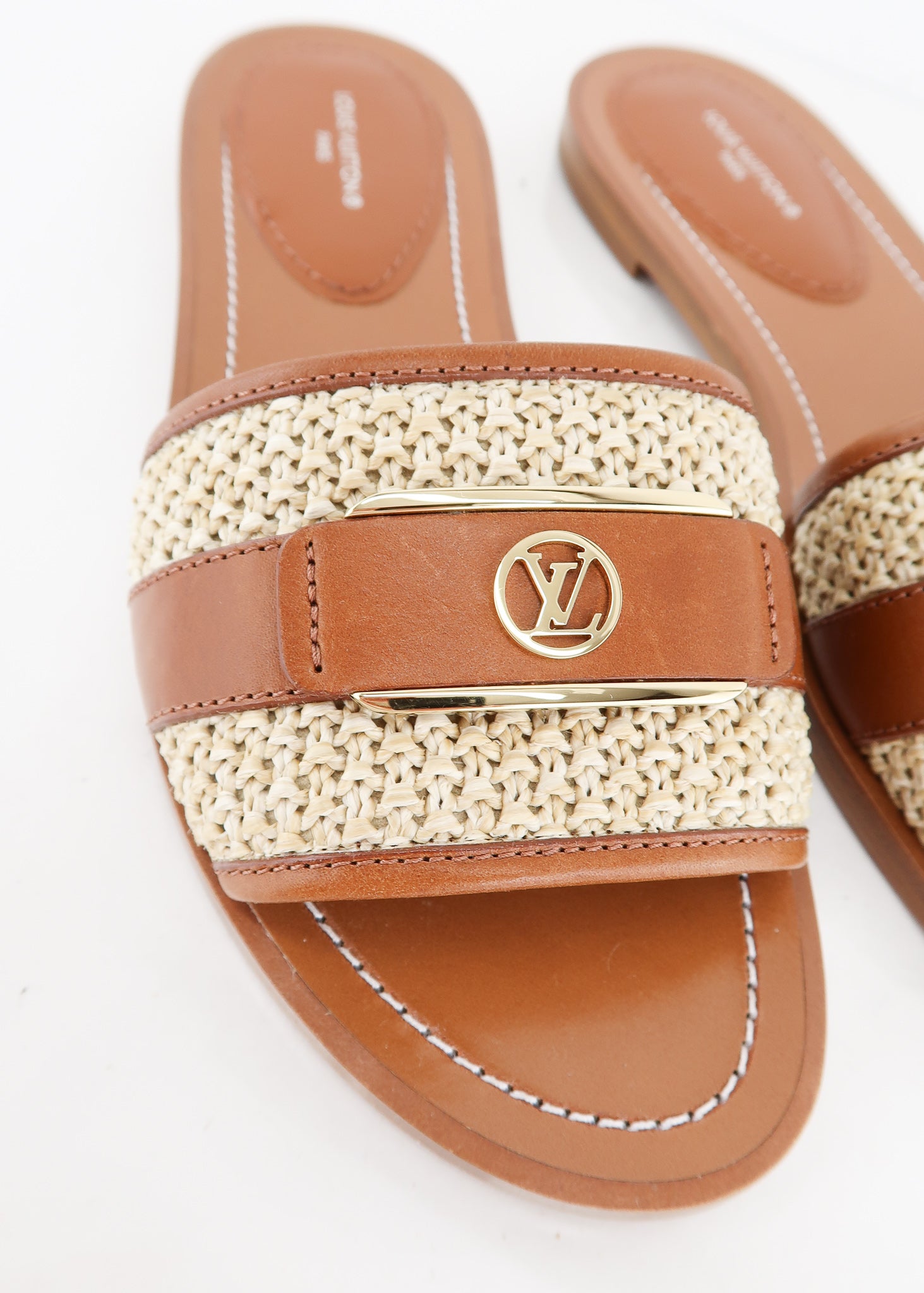 Lock it leather sandal Louis Vuitton Multicolour size 36.5 EU in Leather -  34905606