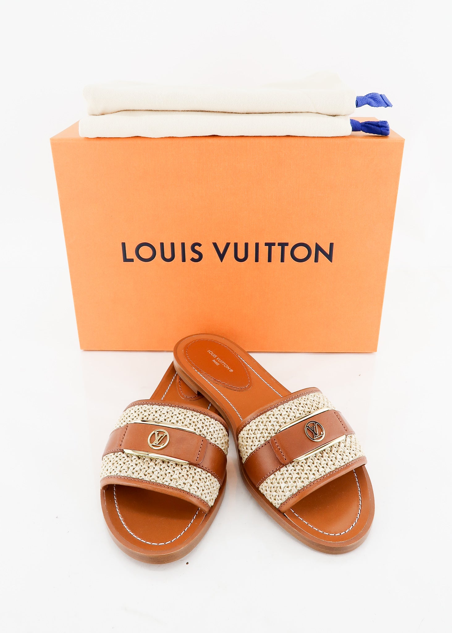 Louis Vuitton - Authenticated Lock It Sandal - Leather Brown Plain for Women, Good Condition