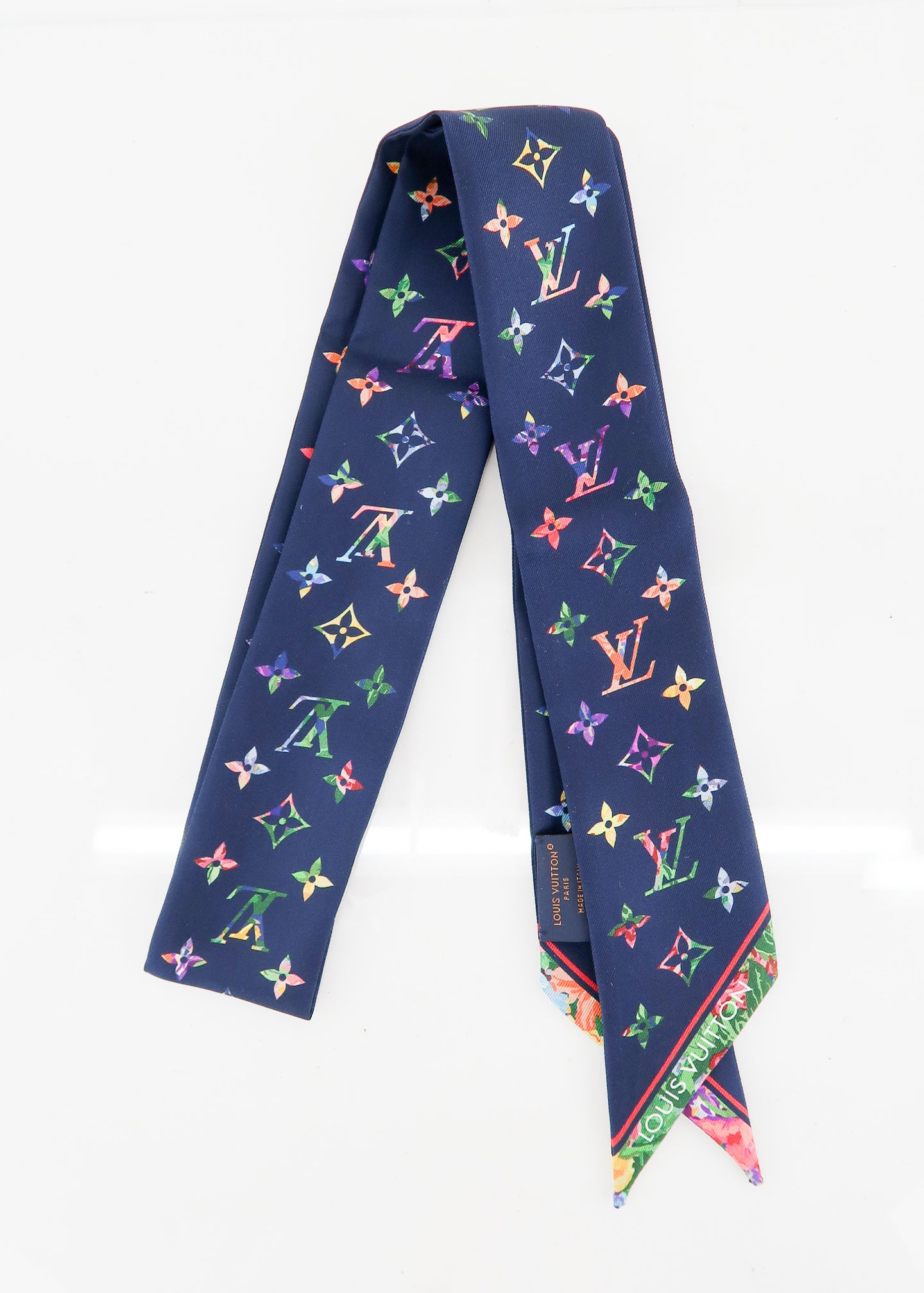 Louis Vuitton Gris Printed Silk Vendome Bandeau - Yoogi's Closet